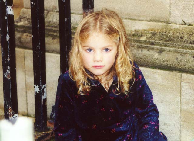 Margaret waiting outside.