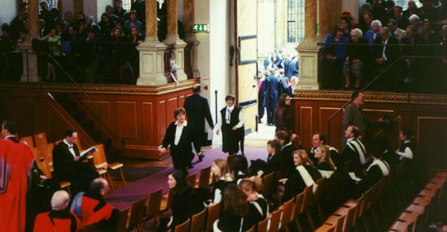 Procession into Sheldonian.